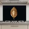 Bladeren - Chic - Goud - Planten - Zwart keuken achterwand spatscherm klein -3d_website