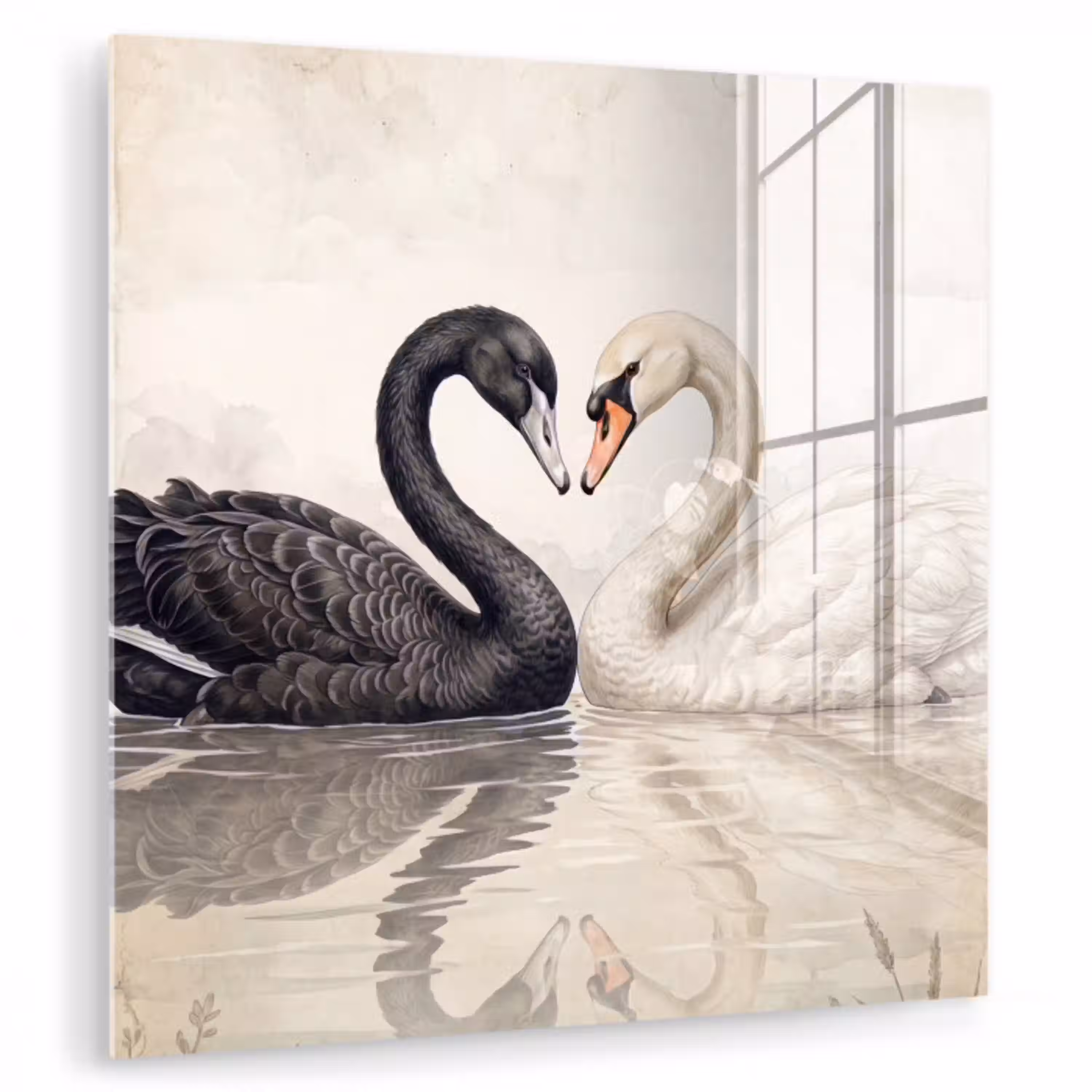Zwanen - Hartvorm - Dieren plexiglas 5mm klein -zzzproduct_nieuw