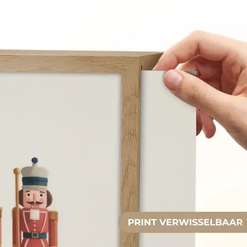 Notenkrakers - Minimalistisch - Kerst - Beige Light Box met batterij (Wandlamp) middel -USP_websiteprintNL