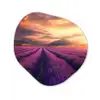 Lavendelveld - Zonsondergang - Paars Wandcirkel Organisch Aluminium middel -3d