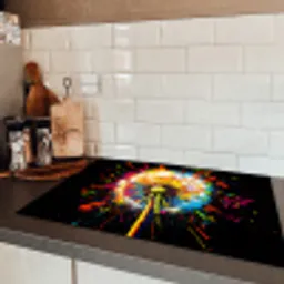 Paardenbloem - Graffiti - Kleurrijk - Bloemen - Natuur Inductie beschermer vinyl 3mm klein -sfeer3