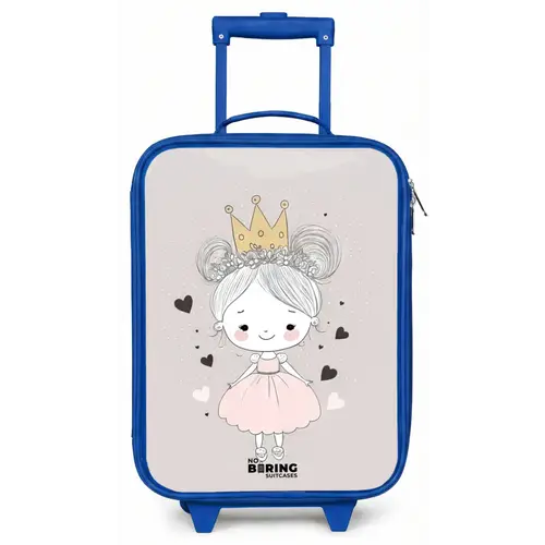 Prinses met knotjes Kinderkoffer - Blauw klein -zz3dotto