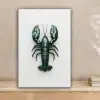 Kreeft - Glossier - Groen - Wit canvas 2cm klein -sfeer1