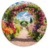 Doorkijk - Bloemen - Kleurrijk - Natuur Wandcirkel kunststof plaat 5mm dik klein -3d