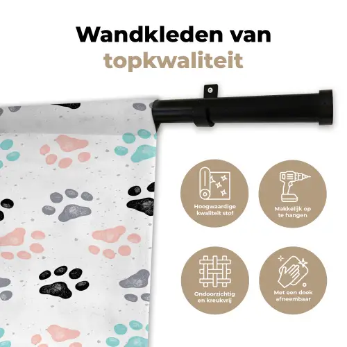 Paw - Pattern - Color Wandkleed katoen klein 269 -sfeer2