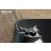 Langharige kat - Zonnebril - Spaghetti - Humor - Zwart - wit Placemat vinyl groot -closeup
