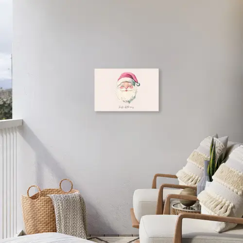 Kerstman - Kerst - Quote - Beige Tuinposter op houten frame 2 cm dik klein -sfeer1