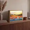 Klaproos - Bloemenveld - Kleurrijk Light Box met batterij (Wandlamp) middel -sfeer2