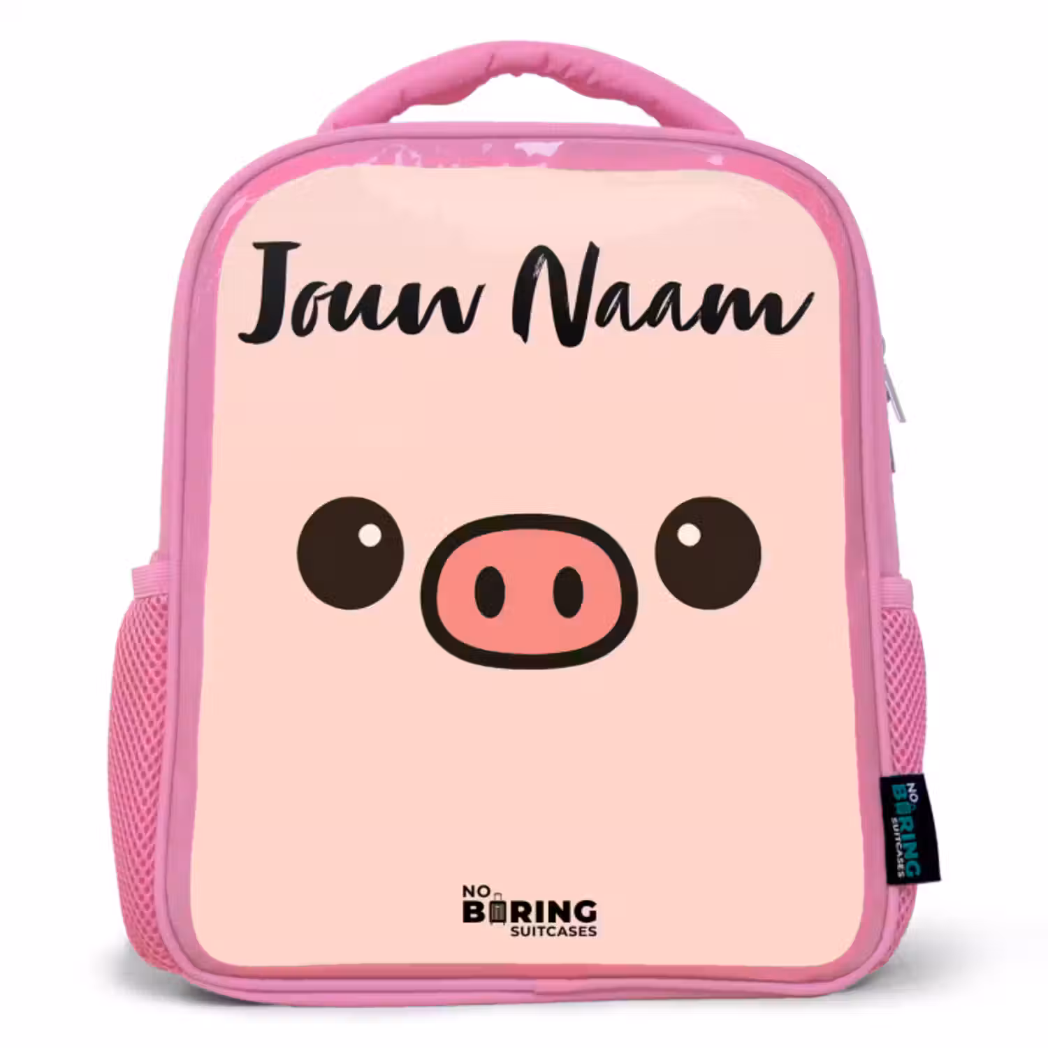Kinderrugzak met naam - Roze - Kawai - Varken - Roze