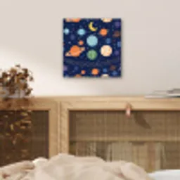 Ruimte - Planeten - Kleurrijk aluminium wit klein -sfeer3
