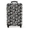 Crèmekleurige harten op zwart NBS - Handbagage koffer - Kinderen Unisex middel -productfoto_recht