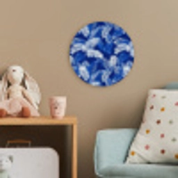 Palmblad - Patroon - Blauw Wandcirkel kunststof plaat 5mm dik klein 188 -tsfeer1_kind