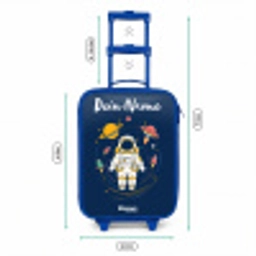 Astronaut - Planeet - Sterren - Raket Kinderkoffer - Blauw klein -productfoto_formaten