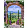 Doorkijk - Toscane - Landschap - Poort tuinposter los doek klein -3d
