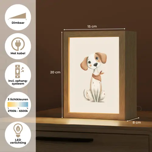 Hond - Pup - Beige Light Box met kabel klein -USP_NL