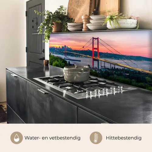 Brug - Rood - Skyline - Water keuken achterwand 2 middel -usp_NL