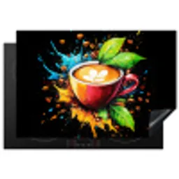 Koffie - Graffiti - Drinken - Abstract Inductie beschermer vinyl 3mm klein -3d