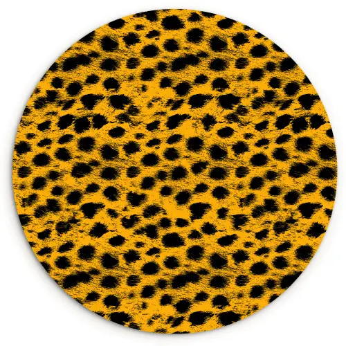 Vlekken - Oranje - Luipaard Wandcirkel plexiglas klein 852 -3d