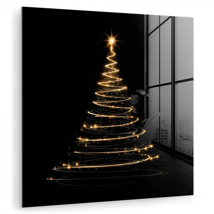 Magisch - Kerstboom - Lichtspiralen - Zwart plexiglas 5mm klein -zzzproduct_nieuw