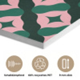 Groen - Roze - Retro - Sterren PET vilt klein 837 -closeup_DE