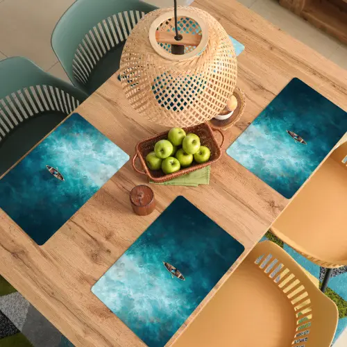 Bootje - Water - Blauw Placemat vinyl groot -zzsfeer5_Kitchenyeah-website