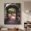 Doorkijk - Bloemen - Pad - Natuur - Kleurrijk Textielframe - compleet frame klein -sfeer2