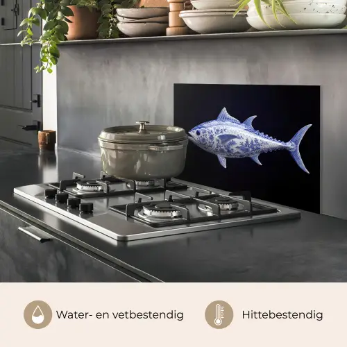 Porselein - Tonijn - Delfts - Blauw keuken achterwand spatscherm klein -usp_NL