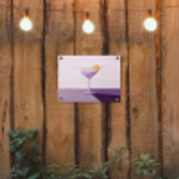Cocktail - Paars - Minimalistisch - Citroen tuinposter los doek klein -sfeer1
