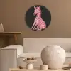 Zebra - Roze - Gestreept Akoestische PET Vilt - Rond klein -sfeer1