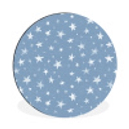 Sterretjes - Patroon - Blauw Wandcirkel aluminium klein 190 -3d