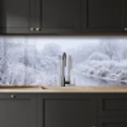 Rivier - Sneeuw - Bos - Winter - Schilderachtig keuken achterwand 2 middel -sfeer1