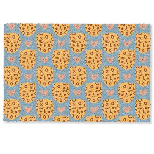 Kattenkoppen - Cirkels - Hartjes - Blauw Deurmat klein 898 -zkaufland3d