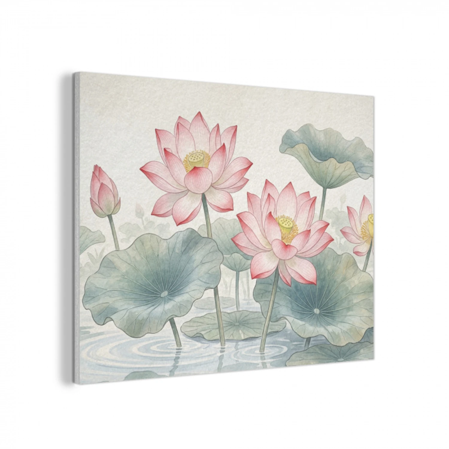 Aquarel - Lotusbloemen - Kleurrijk PET vilt klein -3d