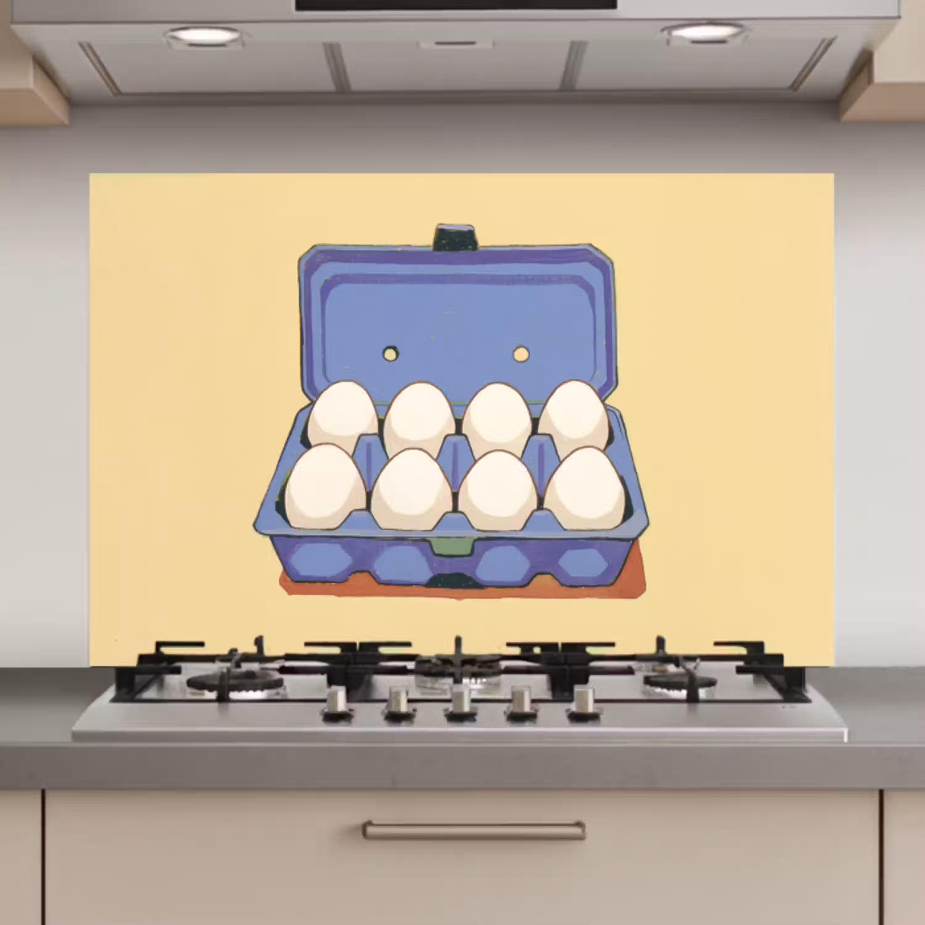 Eieren - Doos - Minimalistisch - Blauw keuken achterwand spatscherm klein -3d_website