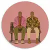 Illustratie - Bankje - Personen - Minimalistisch Wandcirkel kunststof plaat 5mm dik klein -3d
