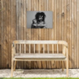 Vrouw - Pasta - Zwart - Wit Tuinposter op houten frame 2 cm dik klein -sfeer4