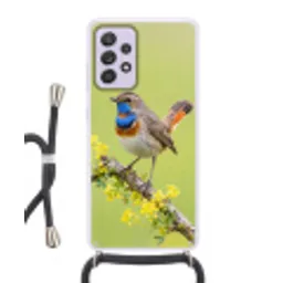 Vogel - Tak - Natuur - Kleurrijk Hoesje Samsung Galaxy A52 5G met koord klein -3d