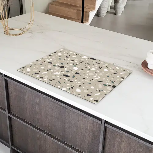 Terrazzo - Patroon - Groen Inductie beschermer vinyl 3mm klein 276 -sfeer8