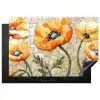 Klaprozen - Oranje - Mozaïek - Bladeren Inductie beschermer vinyl 3mm klein -3d