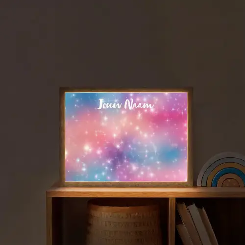 Sterren - Abstract - Kleuren Light Box met batterij (Wandlamp kind) middel -sfeer1_kind