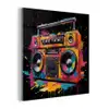 Radio - Graffiti - Box - Kleuren - Zwart plexiglas 5mm klein -z3d