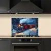 Trein - Kerst - Sneeuw - Kersttrein keuken achterwand spatscherm klein -sfeer1