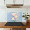 Tulpen - Roze accenten - Blauw keuken achterwand spatscherm klein -sfeer2