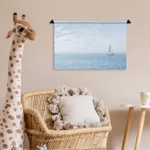Horizon - Zeilboot - Zee Wandkleed katoen klein -wsfeer5_kind