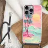 Palmbomen - Golven - Zee Hoesje iPhone 16 Pro Max met koord klein -sfeer4