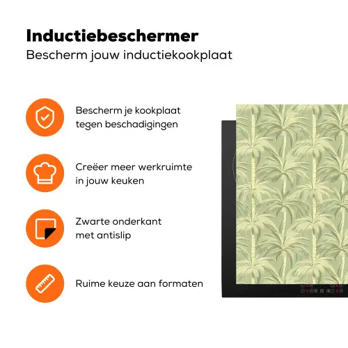 Palmwoud - Tropisch - Groen Inductie beschermer vinyl 3mm klein 276 -zzzzzzz-td-ups