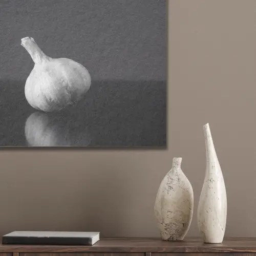 Knoflook - Zwart - Wit PET vilt klein -sfeer6_closeup