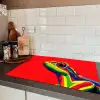 Kikker - Kleurrijk - Strepen - Ogen Inductie beschermer vinyl 3mm klein -sfeer3