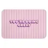 Paars - Strepen - You're doing great - Schaduw Badmat klein -3d
