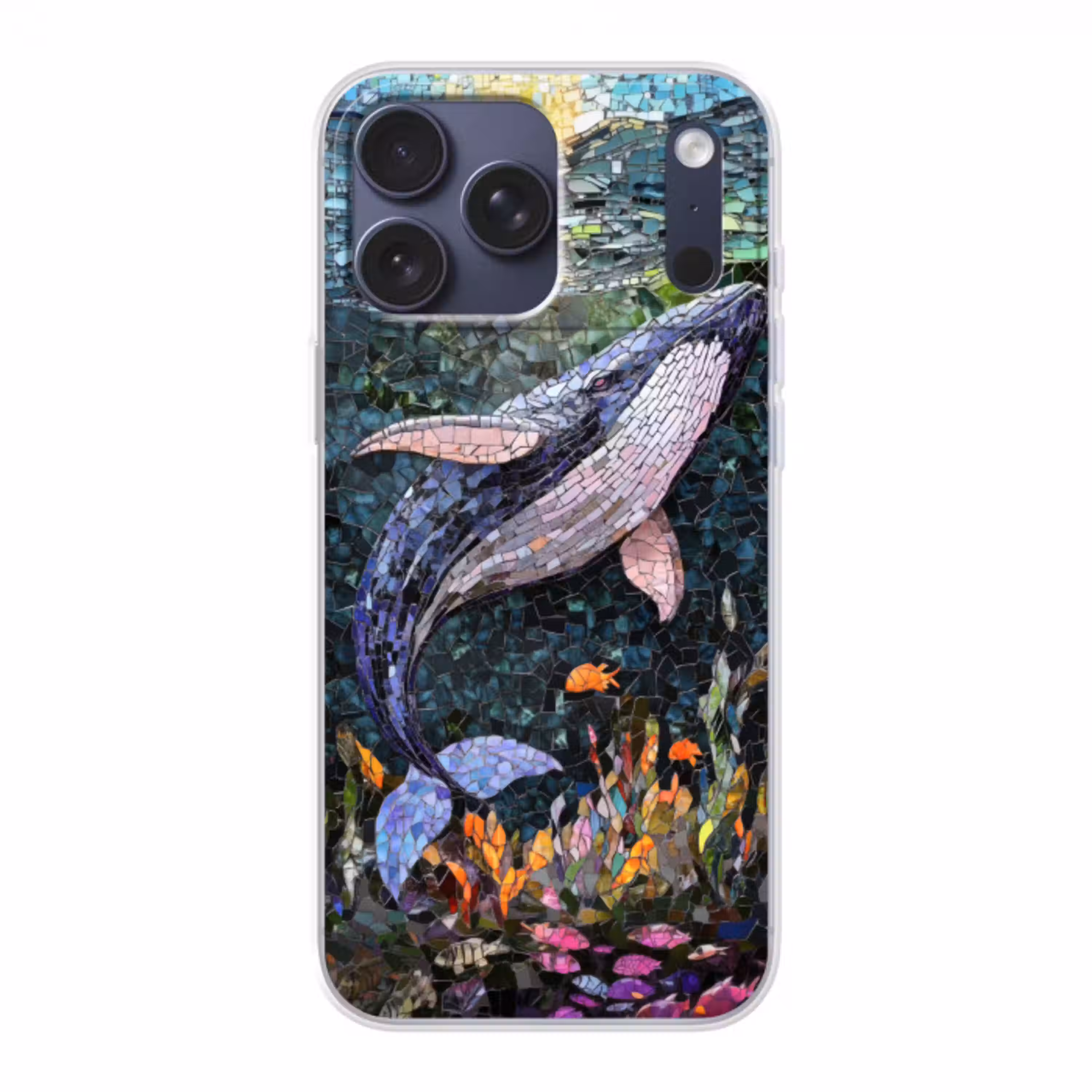 Mozaïek - Walvis - Koraal - Water Telefoonhoesje iPhone 17 Pro Max klein -3d